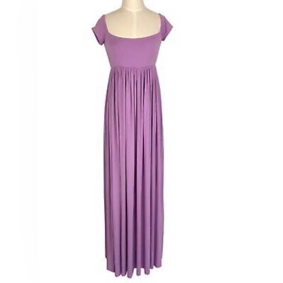 Rachel Pally Isa Black Cap Sleeve Empire Maxi Dress Size Medium - Picture 7 of 7